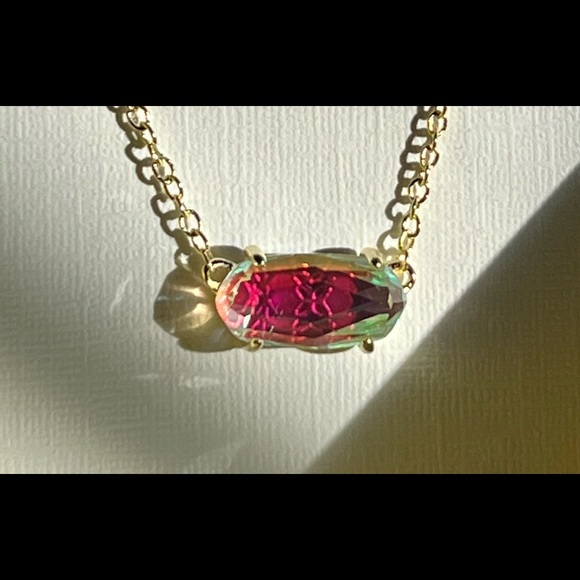 NWT Rare & Retired Kendra Scott Ever Necklace Dichroic & Yellow Gold Amazing! - Picture 4 of 14
